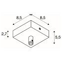 SLV Rosone a soffitto GLENOS angolare, con scarico della trazione, Bianco opaco SLV Rosone a soffitto GLENOS angolare, con scarico della trazione, Bianco opaco