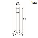 SLV LED Außenleuchte TRUST Standleuchte, 3000K, höhe 60 cm