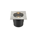 Outdoor Bodeneinbaustrahler DASAR 215, IP67 / IP65 IK08, GU10 QPAR111 max. 75W, Edelstahlblende 316, begehbar, Eckig