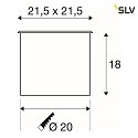 SLV Outdoor Bodeneinbaustrahler DASAR® 215, IP67 / IP65 IK08, GU10 QPAR111 max. 75W, Edelstahlblende 316, begehbar, Eckig