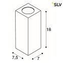 SLV Außenleuchte THEO WALL OUT Wandleuchte, eckig, GU10, IP44, silbergrau