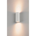 SLV Luminaire mural dextrieur THEO UP/DOWN QPAR51 angulaire, direct / indirect GU10 IP44, blanche gradable