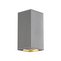 Luminaire mural dextrieur BIG THEO UP-DOWN OUT angulaire GU10 IP44, Gris argent