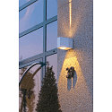 LED Outdoor luminaire OUT BEAM LED Wall luminaire, double beam, 3000K, IP44, silver grey