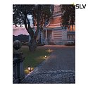 SLV Sockelleuchte CONE, IP54 IK05, E27 max. 100W, Aluminium anthrazit / Strukturglas klar