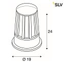 SLV Sockelleuchte CONE, IP54 IK05, E27 max. 100W, Aluminium anthrazit / Strukturglas klar