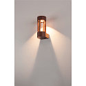 SLV Luminaire mural dextrieur SLOTS WALL cylindrique, direct / indirect, commutable IP44, rouille 