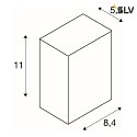 SLV Luminaire mural QUAD 1 XL angulaire IP44, anthrazit