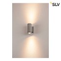 SLV Außenwandleuchte MYRA UP/DOWN, IP55 IK02, 2x GU10 max. 35W, Silbergrau