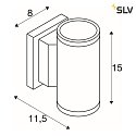 SLV Luminaire mural dextérieur MYRA UP/DOWN rigide, direct / indirect GU10 IP55, anthrazit gradable