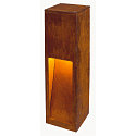 LED Outdoor Floorlamp RUSTY SLOT 50, IP55, height 50cm, 8.6W 3000K 30lm, FeCSi steel rust color