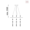 ACB Suspension pendulaire LISBOA  3 fois, opale, blanche