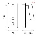 LED Leseleuchte ARON 16/3240, Aufbau-Version, 3W 3000K 315lm, mit Schalter, verstellbar