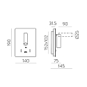 Lampe de lecture MANAT 16/3568 avec interrupteur, avec connexion USB, réglable IP20