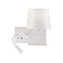 Luminaire mural HOLD 16/3664 avec interrupteur, avec connexion USB, gauche E27 IP20, blanche