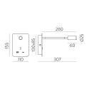 ACB wall luminaire SENDA 16/3835 with switch, with USB connection, adjustable IP20, black ACB wall luminaire SENDA 16/3835 with switch, with USB connection, adjustable IP20, black
