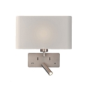 Lampada da parete ROMEO 16/3971 con interruttore, con connessione USB, regolabile E27 IP20, nichel opaco
