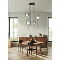ACB pendant luminaire HALO 3815/4 4 flames IP20, opal, black