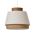 Luci a sospesione ASPEN 3916/60 E27 IP20, lino, sabbia, bianco