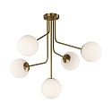Pendelleuchte PARMA 3946/5, 5-flammig, E27, max. 5x 15W (max.  4,5cm) , IP20, gold antik matt / opal