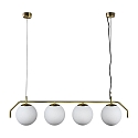 Luci a sospesione MAUI 8163/4L 4-Lampadine E27 IP20, Opale, Bianco, oro antico dimmerabile
