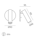 ACB wall recessed luminaire ATRIA 16/3925 with switch, adjustable IP20, bronze ACB wall recessed luminaire ATRIA 16/3925 with switch, adjustable IP20, bronze