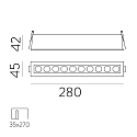 ACB Luce da incasso INVISIBLE 3980/280 IP20, bianco 24W 1790lm 3000K 36 36