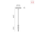 ACB Paletto luminoso SHEDIR 2076 IP65, antracite