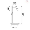 Lampadaire PANAU 3660 avec interrupteur, réglable IP20, opale, blanche 