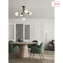ACB Lampadaire PARMA 3946/30 E27 IP20, scintillant, opale, noir mat