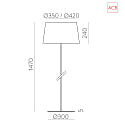 ACB floor lamp STILO 8202 E27 IP20, white