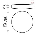 ACB Applique et plafonnier MOON 969/28 E27 IP44, opale, blanche gradable