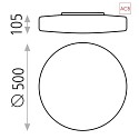 ACB Applique et plafonnier MOON 969/50 E27 IP44, opale, blanche gradable