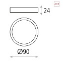 LED Deckenleuchte KORE 3435/9, UGR<19, Ø 9cm, extra flach, weiß, 6W 4000K 420lm