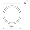 Luminaire de plafond KORE 3435/19 plat, UGR < 19 IP20, opale, blanche 