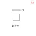 ACB ceiling luminaire ROKU 3436/14 IP20, black