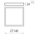 Plafoniera ROKU 3436/14 piatto IP20, opale, bianco 