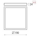 ACB Plafoniera ROKU 3436/19 piatto IP20, opale, bianco 