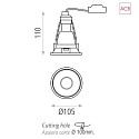 ACB Deckeneinbau-Spot APEX 3688/10, GU10 max. 10W, verstellbar, Weiß