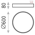 ACB LED Deckenleuchte MINSK 3758/60, Ø 60cm, 42W 3000K 3208lm, Schwarz