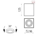 ACB Wall / ceiling spot CARRE 3762/10, GU10 max. 10W (LED), structure white