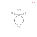 ACB ceiling luminaire ROMA 3974/40 with diffuser IP20, white