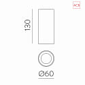 ACB Plafoniera PIPE 3986 IP20, bianco