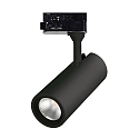 LED 3-Phasen Schienenstrahler ISQUIA 4117/6, COB, 13W 3000K 1200lm, CRI-95, verstellbar, inkl. -Adapter, Schwarz