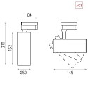 ACB Projecteur triphasé ISQUIA 4117/6 réglable, avec adaptateur IP20, noir  