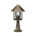 Luminaire en forme de borne TYPE NO 0539 rond E27 44, marron, laiton satiné gradable