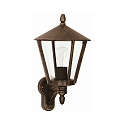 Luminaire mural d'extrieur TYPE NO 1814 haut, angulaire E27 44, marron, laiton satin gradable