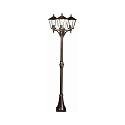 Mast light Country style modern 3 flames Type No. 2046, IP44, height 207cm, 3x E27 QA55 max. 57W, cast alu / clear