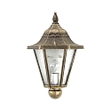 Outdoor Wall luminaire Country style Type No. 3229, half round, direct mounting, IP23, E27 QA55 57W,cast alu, brown brass