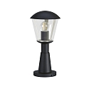 Sockelleuchte Typ Nr. 0554, IP54 IK08, Höhe 40.5cm, E27 QA55 max. 57W, Aluminium / Kunststoff klar, schlagfest, Schwarz matt